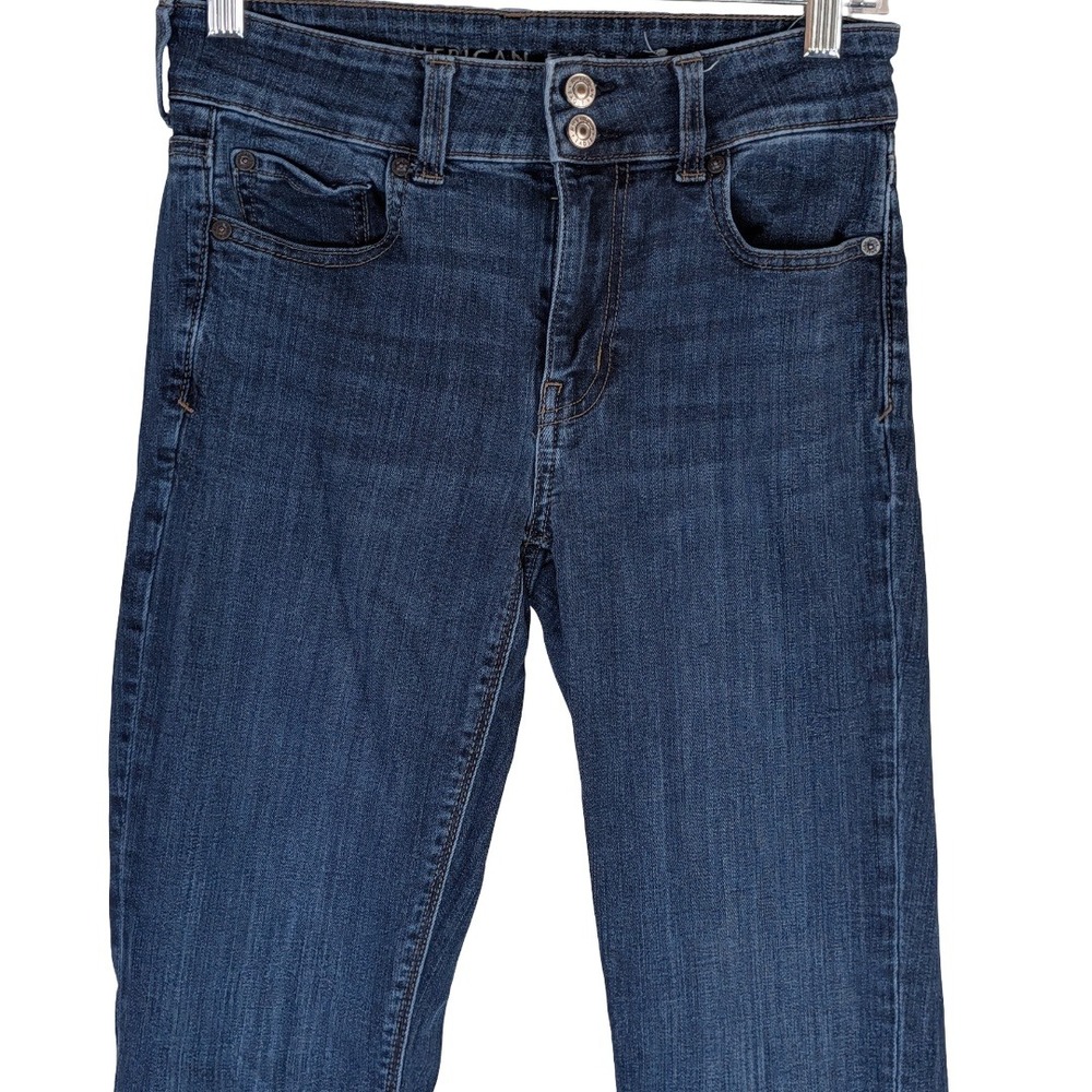 American Eagle Hi-Rise Artist Flare Jeans Womens 4 Regular Dark Wash - Picture 2 of 12